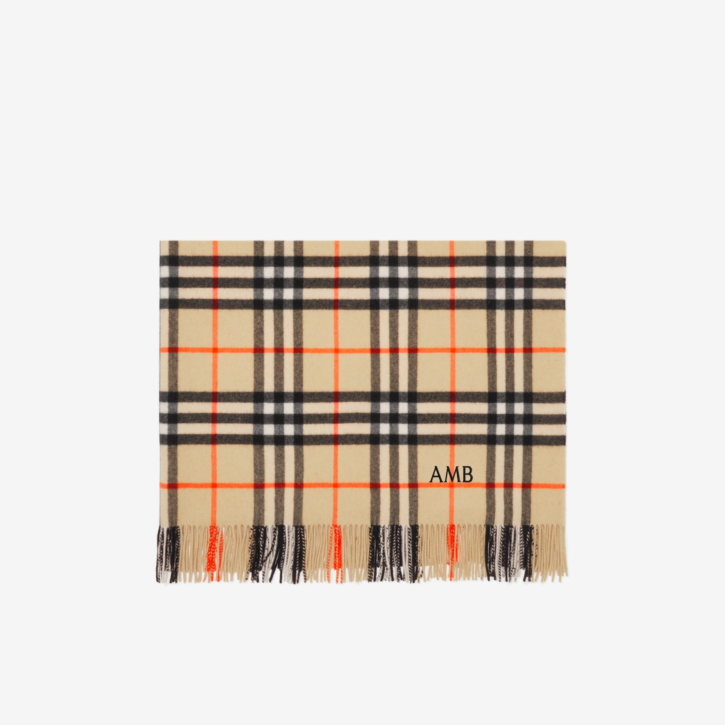 Check Cashmere Blanket in Sand | Burberry® Official